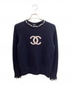 CHANELシャネル）の古着「ココマーク カシミヤ混ニット」｜ネイビー