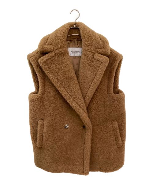 MaxMara（マックスマーラ）MaxMara (マックスマーラ) テディベアノースリーブコート ブラウン サイズ:Mの古着・服飾アイテム