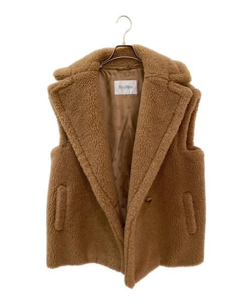 MaxMara（マックスマーラ）MaxMara (マックスマーラ) テディベアノースリーブコート ブラウン サイズ:Mの古着・服飾アイテム