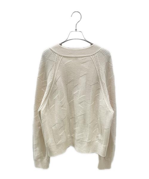 HERMES（エルメス）HERMES (エルメス) Hロゴウールカーディガン アイボリー サイズ:40の古着・服飾アイテム