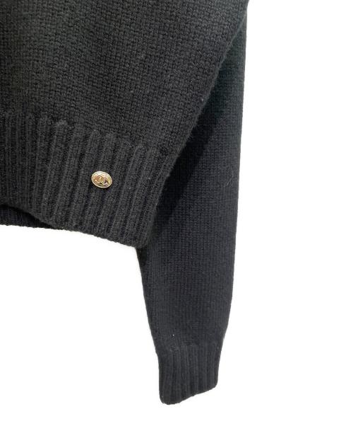 CHANEL（シャネル）CHANEL (シャネル) カメリアパッチ ニット ブラック サイズ:42の古着・服飾アイテム