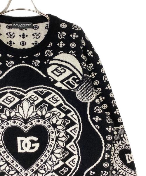 DOLCE & GABBANA（ドルチェ＆ガッバーナ）DOLCE & GABBANA (ドルチェ＆ガッバーナ) モノグラムロゴニット ブラック サイズ:50の古着・服飾アイテム