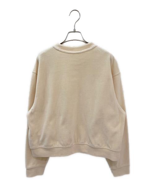 alexanderwang.t（アレキサンダーワンティー）alexanderwang.t (アレキサンダーワンティー) エンベリッシュドロゴスウェット ベージュ サイズ:Sの古着・服飾アイテム