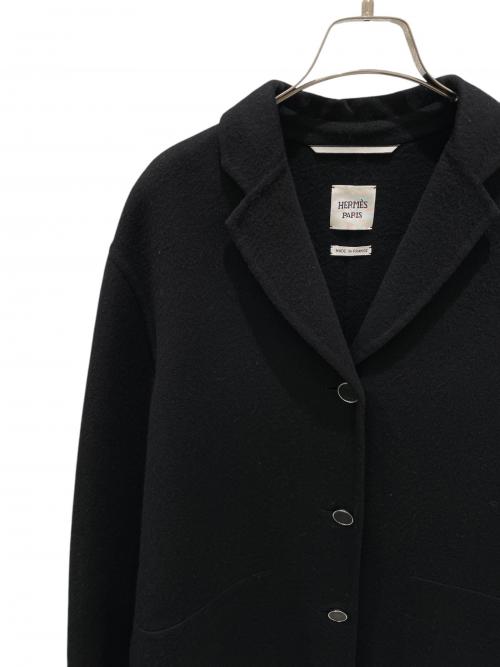 HERMES（エルメス）HERMES (エルメス) カシミヤダブルフェイスコート ブラック サイズ:40の古着・服飾アイテム