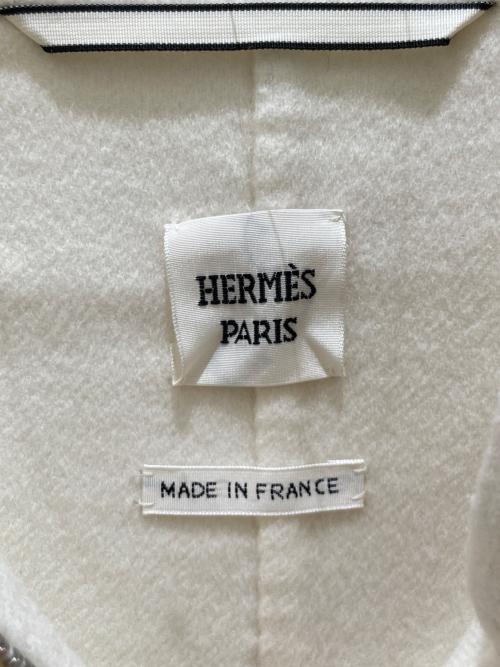 HERMES（エルメス）HERMES (エルメス) カシミヤダブルフェイスブルゾンコート ホワイト サイズ:40の古着・服飾アイテム