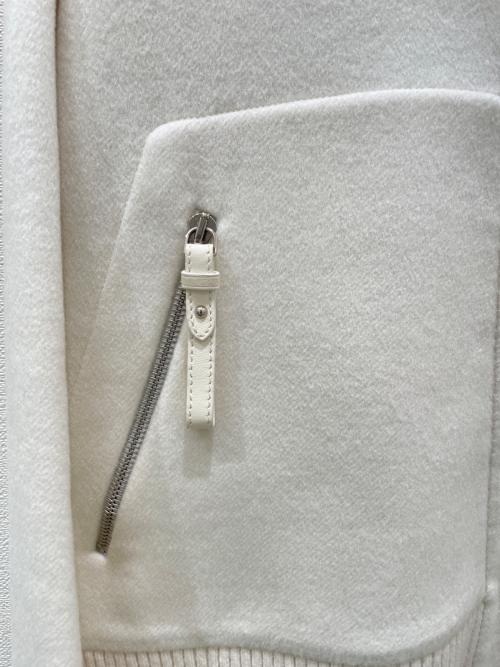 HERMES（エルメス）HERMES (エルメス) カシミヤダブルフェイスブルゾンコート ホワイト サイズ:40の古着・服飾アイテム