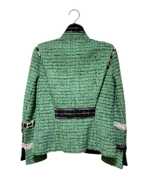 CHANEL（シャネル）CHANEL (シャネル) ココマークボタンツイードジャケット グリーン サイズ:36の古着・服飾アイテム