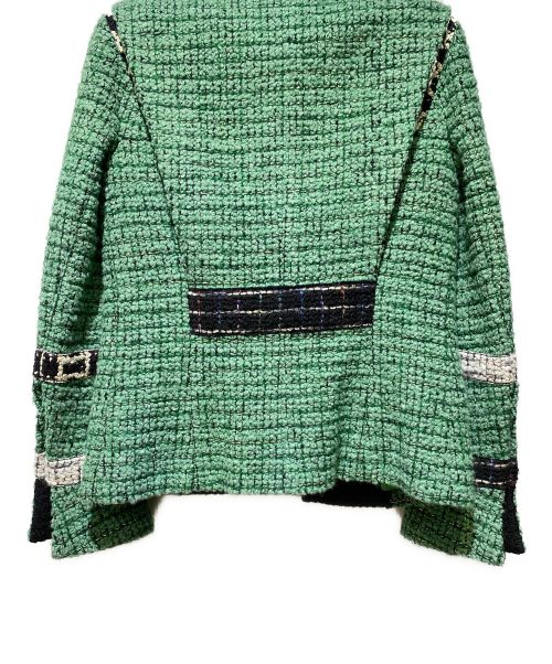 CHANEL（シャネル）CHANEL (シャネル) ココマークボタンツイードジャケット グリーン サイズ:36の古着・服飾アイテム