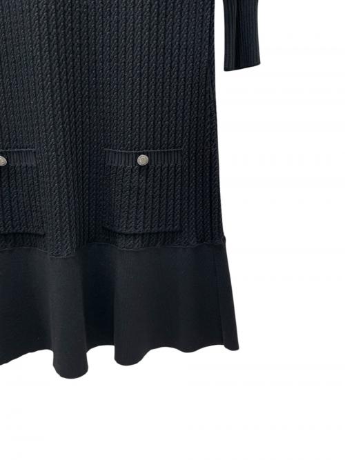 CHANEL（シャネル）CHANEL (シャネル) アンカーボタンニットワンピース ブラック サイズ:38の古着・服飾アイテム