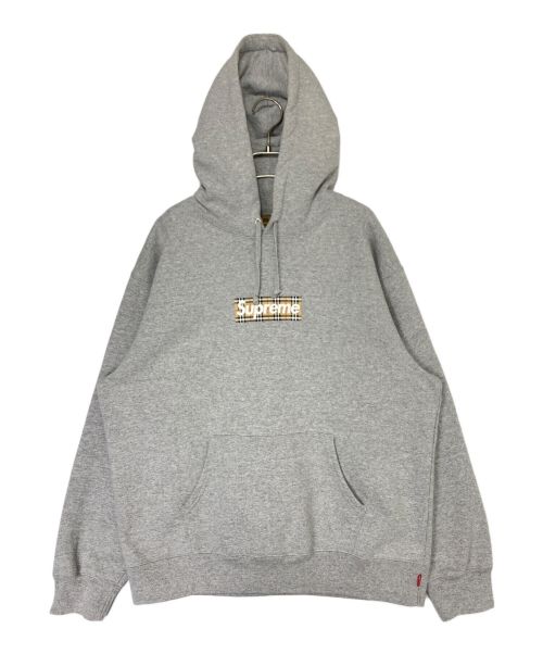 SUPREME（シュプリーム）SUPREME (シュプリーム) BURBERRY (バーバリー) Box Logo Hooded Sweatshirt グレー サイズ:Lの古着・服飾アイテム