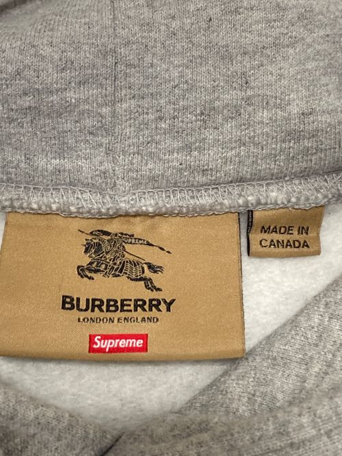 SUPREME（シュプリーム）SUPREME (シュプリーム) BURBERRY (バーバリー) Box Logo Hooded Sweatshirt グレー サイズ:Lの古着・服飾アイテム