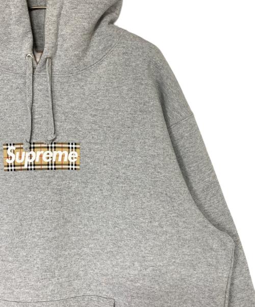 SUPREME（シュプリーム）SUPREME (シュプリーム) BURBERRY (バーバリー) Box Logo Hooded Sweatshirt グレー サイズ:Lの古着・服飾アイテム