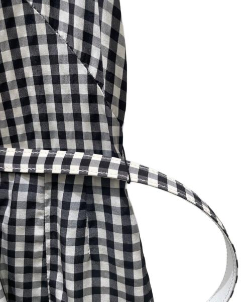 Christian Dior（クリスチャン ディオール）Christian Dior (クリスチャン ディオール) ギンガムチェックシャツワンピース ホワイト×ブラック サイズ:42の古着・服飾アイテム