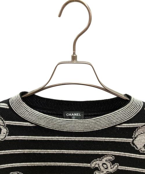 CHANEL（シャネル）CHANEL (シャネル) カシミヤ混カメリアニット ブラック サイズ:34の古着・服飾アイテム