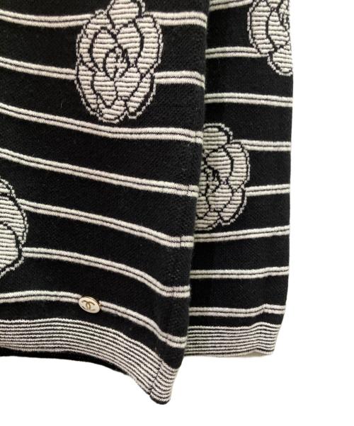 CHANEL（シャネル）CHANEL (シャネル) カシミヤ混カメリアニット ブラック サイズ:34の古着・服飾アイテム