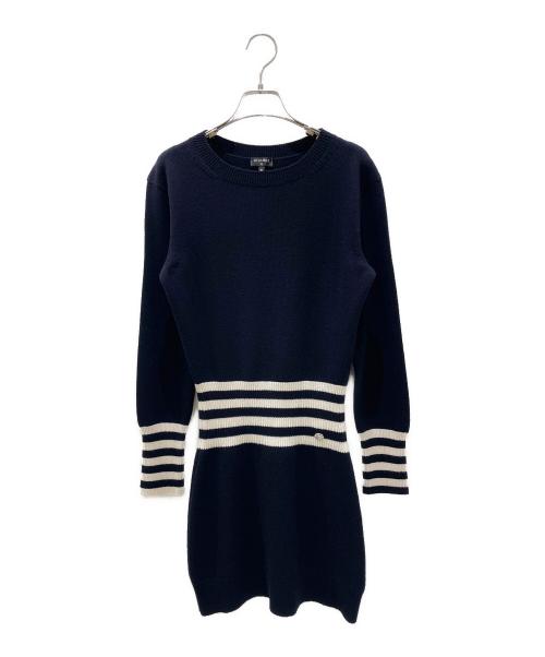 CHANEL（シャネル）CHANEL (シャネル) ココマークカシミヤニットワンピース ネイビー サイズ:36の古着・服飾アイテム