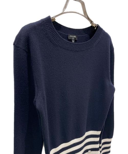 CHANEL（シャネル）CHANEL (シャネル) ココマークカシミヤニットワンピース ネイビー サイズ:36の古着・服飾アイテム