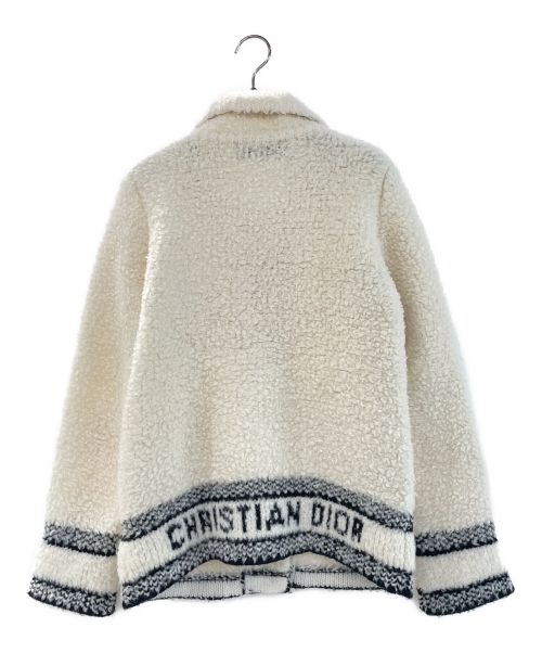 Christian Dior（クリスチャン ディオール）Christian Dior (クリスチャン ディオール) ロゴニットジャケット ホワイト サイズ:XSの古着・服飾アイテム
