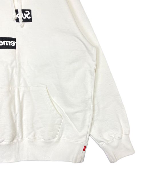 SUPREME（シュプリーム）SUPREME (シュプリーム) COMME des GARCONS SHIRT (コムデギャルソンシャツ) Split Box Logo Hooded Sweatshirt  ホワイト サイズ:Lの古着・服飾アイテム
