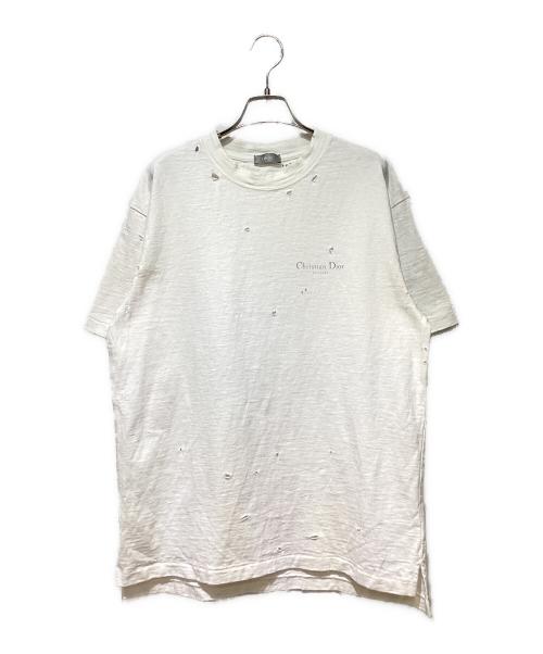 Dior（ディオール）Dior (ディオール) ダメージ加工Tシャツ ホワイト サイズ:Mの古着・服飾アイテム
