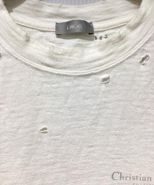 Dior（ディオール）Dior (ディオール) ダメージ加工Tシャツ ホワイト サイズ:Mの古着・服飾アイテム