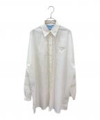 PRADAプラダ）の古着「レースシャツワンピース」｜ホワイト