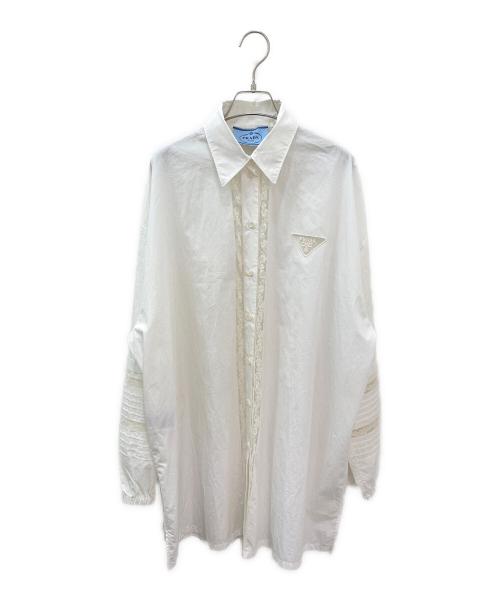 PRADA（プラダ）PRADA (プラダ) レースシャツワンピース ホワイト サイズ:42の古着・服飾アイテム