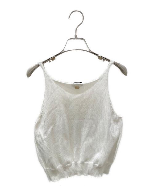 CHANEL（シャネル）CHANEL (シャネル) アンサンブルミックスニットジップアップカーディガン オレンジ×ネイビー サイズ:38の古着・服飾アイテム