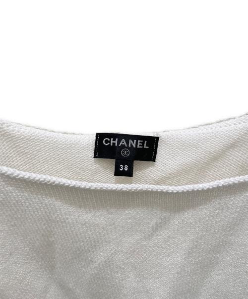 CHANEL（シャネル）CHANEL (シャネル) アンサンブルミックスニットジップアップカーディガン オレンジ×ネイビー サイズ:38の古着・服飾アイテム