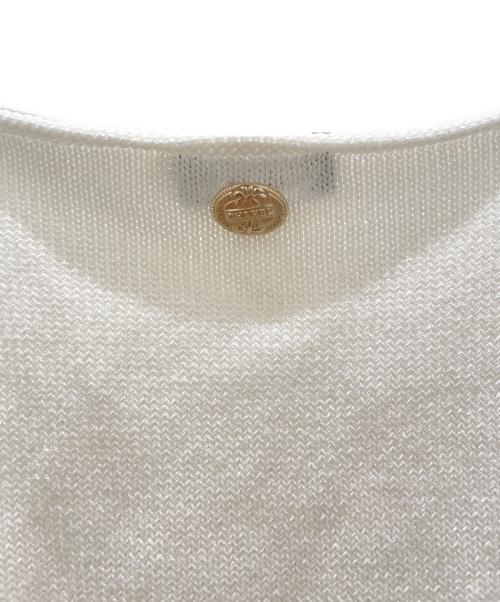 CHANEL（シャネル）CHANEL (シャネル) アンサンブルミックスニットジップアップカーディガン オレンジ×ネイビー サイズ:38の古着・服飾アイテム