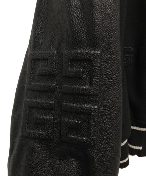 GIVENCHY（ジバンシィ）GIVENCHY (ジバンシィ) 24AW Givenchy Cropped Varsity With Leather Sleeves クロップド ボンバージャケット ブラック サイズ:38の古着・服飾アイテム