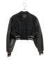 GIVENCHY（ジバンシィ）の古着「24AW Givenchy Cropped Varsity With Leather Sleeves クロップド ボンバージャケット」｜ブラック