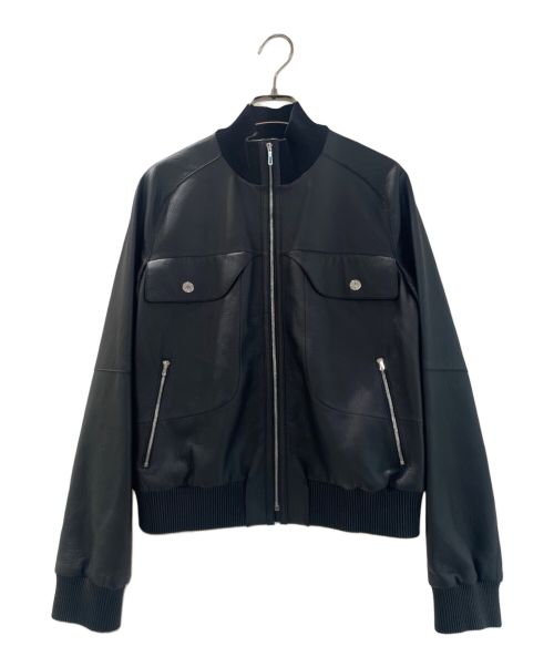 HERMES（エルメス）HERMES (エルメス) ディアスキンレザージャケット ブラック サイズ:38の古着・服飾アイテム