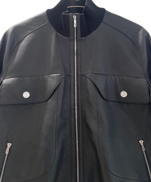 HERMES（エルメス）HERMES (エルメス) ディアスキンレザージャケット ブラック サイズ:38の古着・服飾アイテム