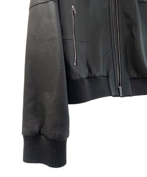 HERMES（エルメス）HERMES (エルメス) ディアスキンレザージャケット ブラック サイズ:38の古着・服飾アイテム