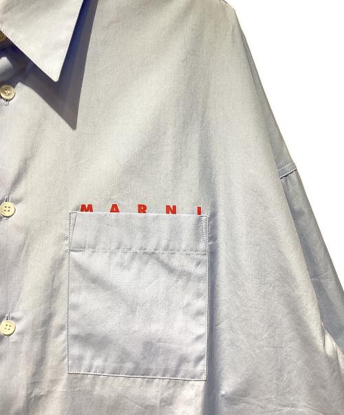 MARNI（マルニ）MARNI (マルニ) ロゴプリントシャツ スカイブルー サイズ:46の古着・服飾アイテム