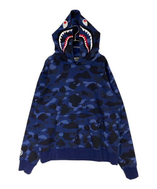 A BATHING APE（アベイシングエイプ）A BATHING APE (アベイシングエイプ) シャークパーカー ネイビー サイズ:XLの古着・服飾アイテム