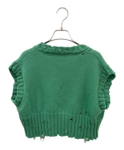 MARNI（マルニ）MARNI (マルニ) ダメージニットベスト グリーン サイズ:36の古着・服飾アイテム