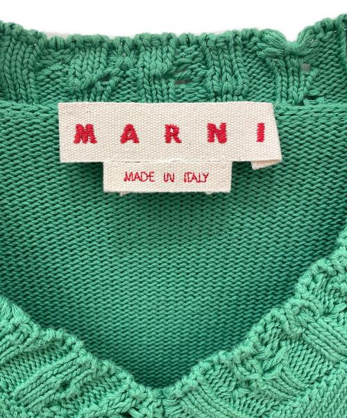 MARNI（マルニ）MARNI (マルニ) ダメージニットベスト グリーン サイズ:36の古着・服飾アイテム