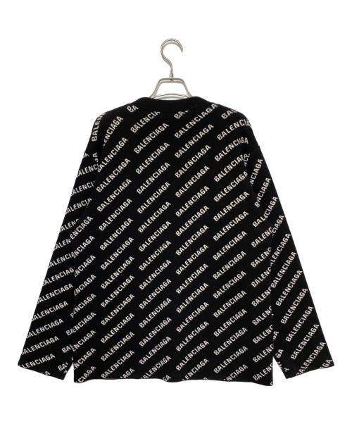 BALENCIAGA（バレンシアガ）BALENCIAGA (バレンシアガ) オールオーバーロゴカーディガン ブラック サイズ:2の古着・服飾アイテム