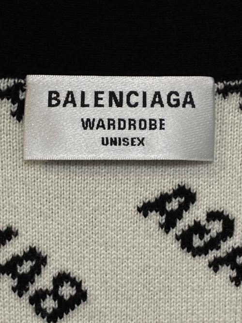 BALENCIAGA（バレンシアガ）BALENCIAGA (バレンシアガ) オールオーバーロゴカーディガン ブラック サイズ:2の古着・服飾アイテム