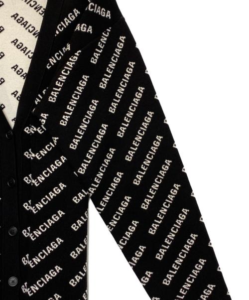 BALENCIAGA（バレンシアガ）BALENCIAGA (バレンシアガ) オールオーバーロゴカーディガン ブラック サイズ:2の古着・服飾アイテム