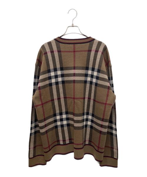 BURBERRY（バーバリー）BURBERRY (バーバリー) ノヴァチェックニット/バーバリーチェックニット ブラウン サイズ:XLの古着・服飾アイテム