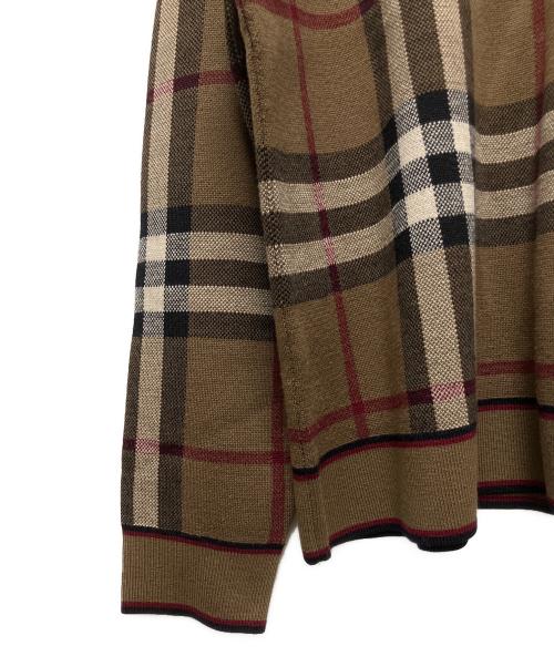BURBERRY（バーバリー）BURBERRY (バーバリー) ノヴァチェックニット/バーバリーチェックニット ブラウン サイズ:XLの古着・服飾アイテム