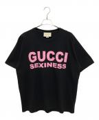 GUCCIグッチ）の古着「SEXINESS TEE/Tシャツ」｜ブラック×ピンク