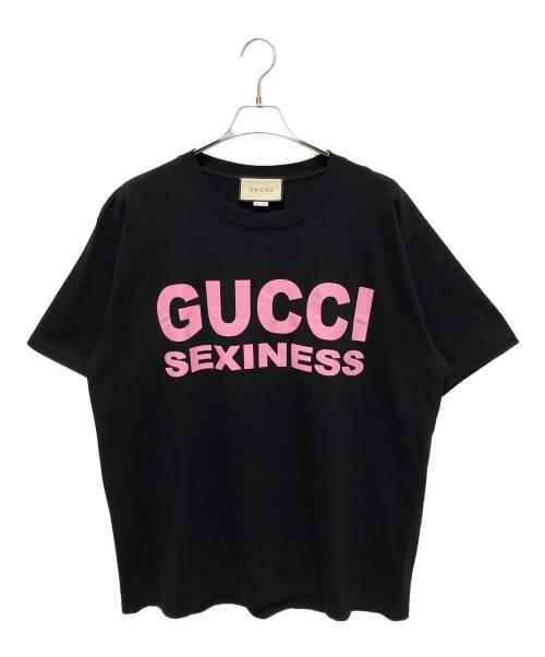 GUCCI（グッチ）GUCCI (グッチ) SEXINESS TEE/Tシャツ ブラック×ピンク サイズ:Lの古着・服飾アイテム