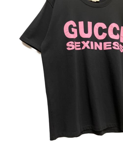 GUCCI（グッチ）GUCCI (グッチ) SEXINESS TEE/Tシャツ ブラック×ピンク サイズ:Lの古着・服飾アイテム