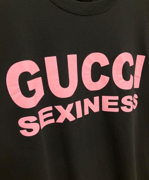 GUCCI（グッチ）GUCCI (グッチ) SEXINESS TEE/Tシャツ ブラック×ピンク サイズ:Lの古着・服飾アイテム
