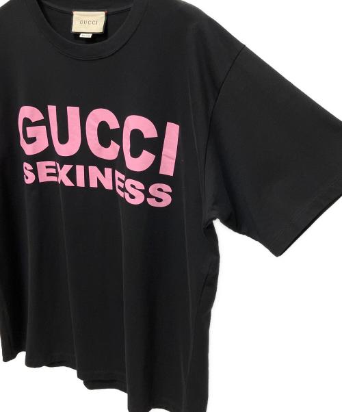 GUCCI（グッチ）GUCCI (グッチ) SEXINESS TEE/Tシャツ ブラック×ピンク サイズ:Lの古着・服飾アイテム