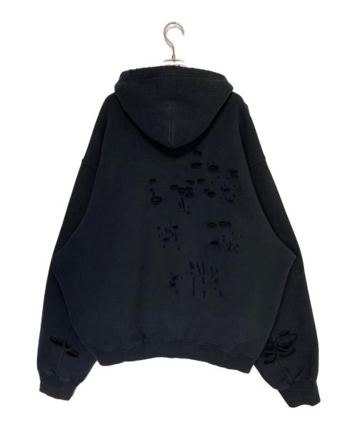 BALENCIAGA（バレンシアガ）BALENCIAGA (バレンシアガ) Caps Destroyed Hoodie ブラック サイズ:Sの古着・服飾アイテム